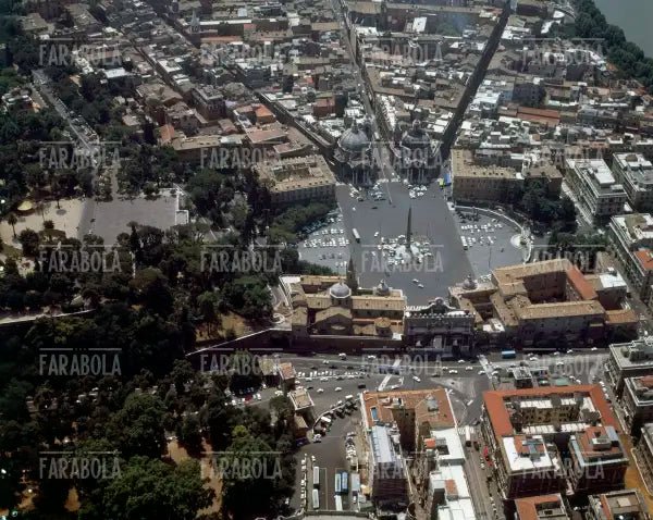 Piazza del Popolo dall'alto, Roma, 1964