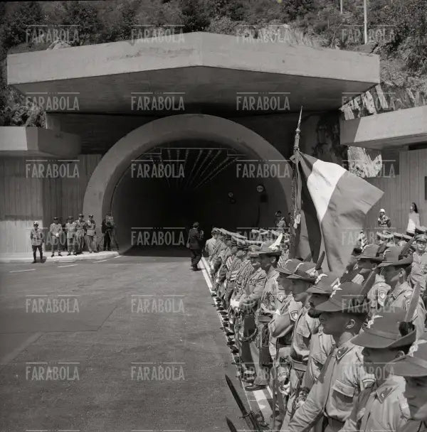Cerimonia di inaugurazione del traforo del Monte Bianco, 1965