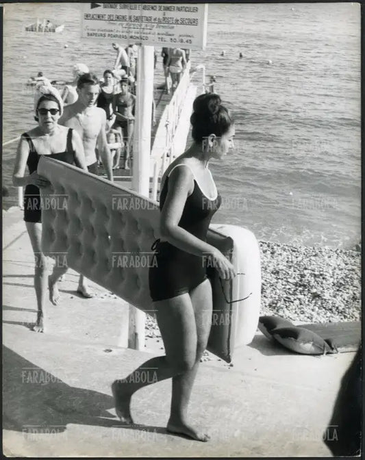 Maria Callas al Monte Carlo Beach, Montecarlo, 1965