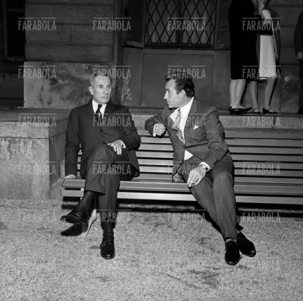 Dino Buzzati e Ugo Tognazzi, Milano, 1967