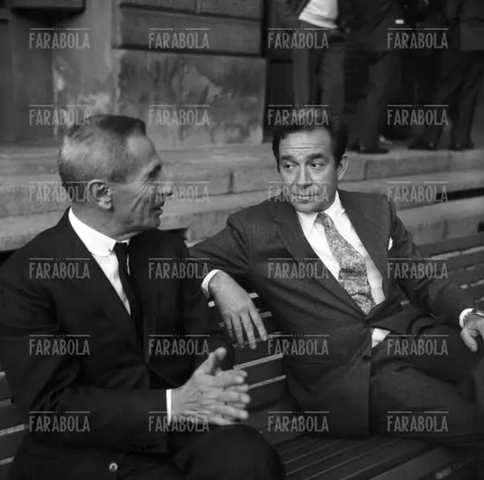 Dino Buzzati e Ugo Tognazzi, Milano, 1967