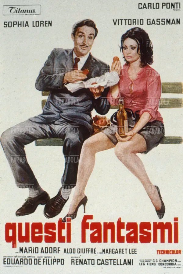 Sophia Loren e Vittorio Gassman, Locandina del film Questi fantasmi, 1967