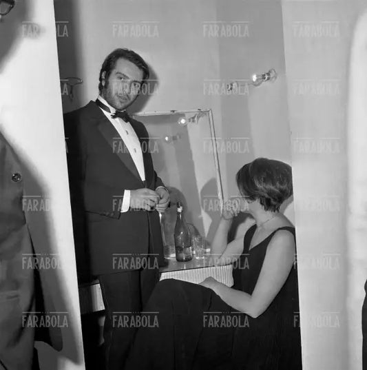 Mina e Augusto Martelli alle prove del recital per i dieci anni di carriera, Bussola, Viareggio, 1968