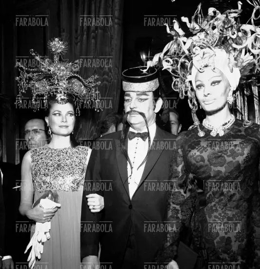Sophia Loren, il principe Ranieri III e Grace Kelly, Ballo al Casinò di Montecarlo, 1969
