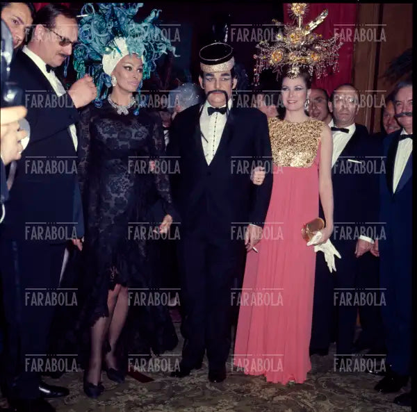Sophia Loren, il principe Ranieri III e Grace Kelly, Ballo al Casinò di Montecarlo, 1969