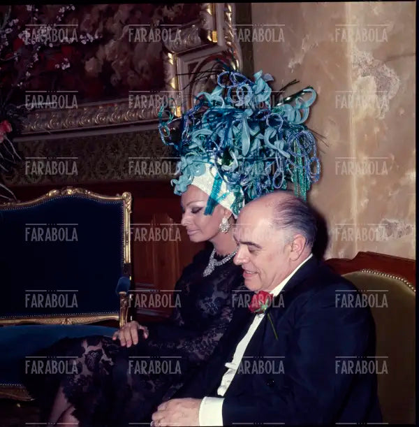 Sophia Loren e il marito Carlo Ponti, Ballo al Casinò di Montecarlo, 1969