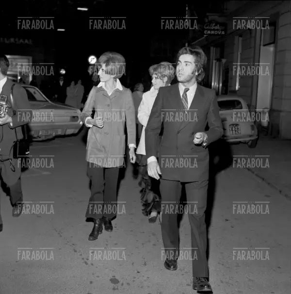 Mina, Augusto Martelli e la cantante Thim, Lugano, 1969