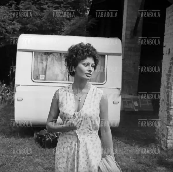 Sophia Loren sul set, Film I girasoli, Zerbolò, 1969