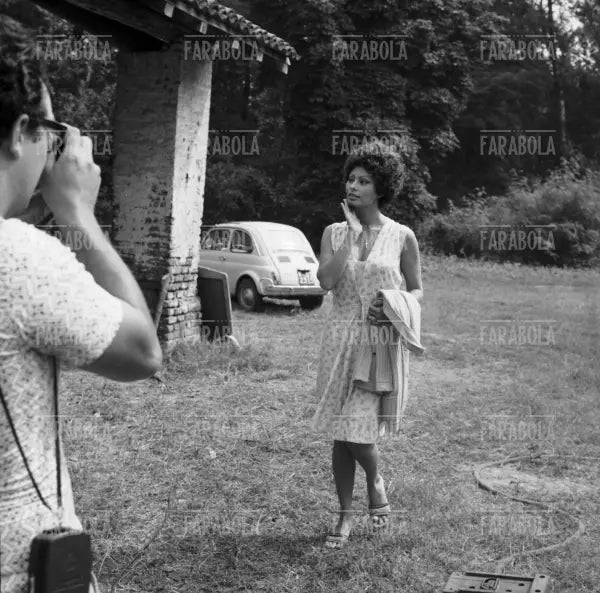 Sophia Loren sul set, Film I girasoli, Zerbolò, 1969