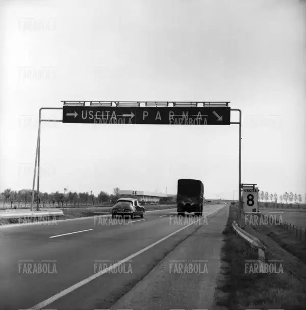 Uscita di Parma dell'Autostrada del Sole, Tratto Milano-Bologna, 1969