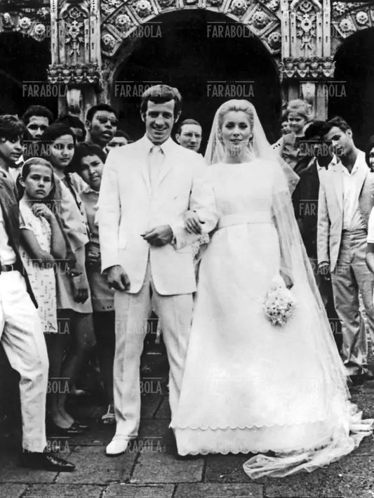 Jean Paul Belmondo e Catherine Deneuve sul set del film La sirène du Mississippi, 1969