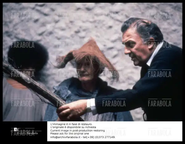 Federico Fellini sul set del film Satyricon, 1969