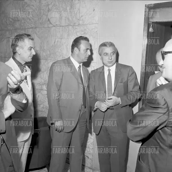 Artemio Franchi all'Hotel Gallia per il calciomercato, Milano, 1970