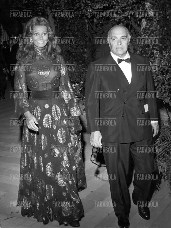 Sophia Loren e il marito Carlo Ponti, Premio David di Donatello, Taormina, 1970