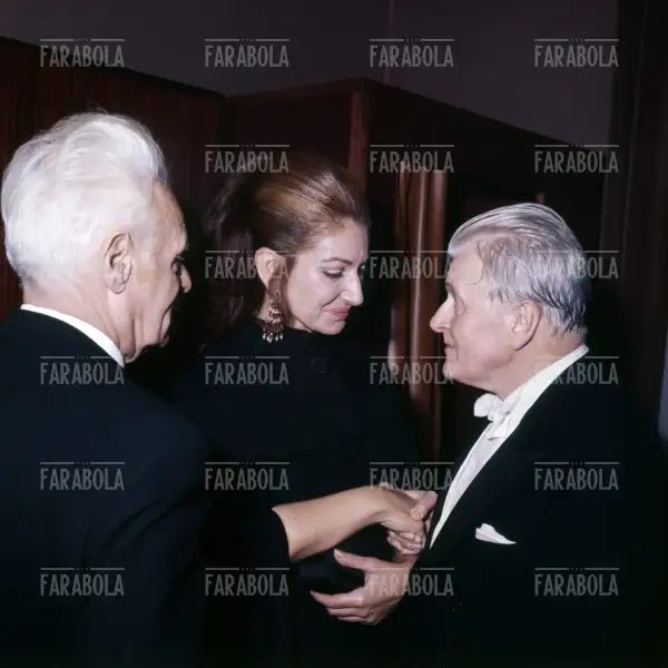 Antonio Ghiringhelli, Maria Callas e Gianandrea Gavazzeni, Prima della Scala con I vespri siciliani, Milano, 1970