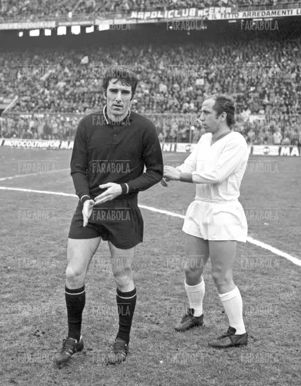 Dino Zoff e Ottavio Bianchi, Partita Inter-Napoli, Milano, 1971