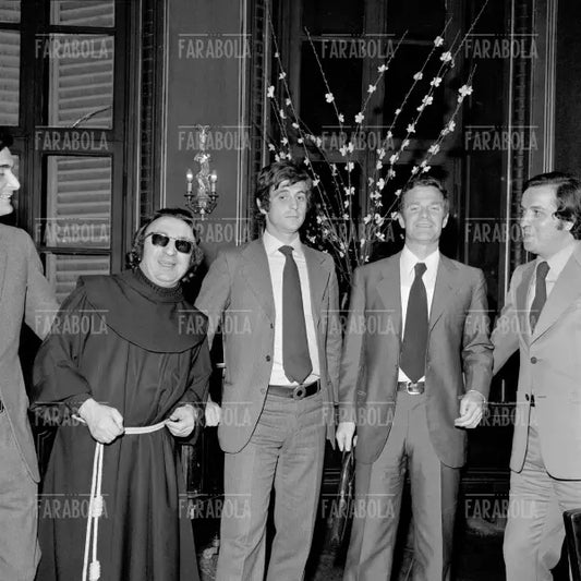 Padre Eligio, Gianni Rivera e Sergio Campana, riunione del Sindacato Calciatori, Milano, 1972