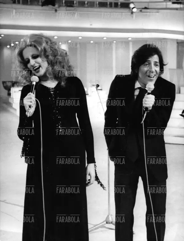 Mina e Giorgio Gaber registrano un duetto, Teatro 10, Roma, 1972