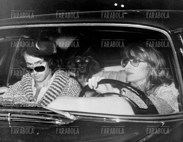 Mina con il fotografo Gian Barberis, Milano, 1972