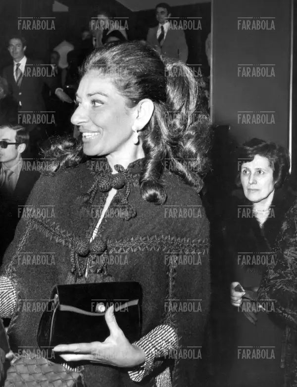 Maria Callas, Prima del film Ludwig al Cinema Apollo, Milano, 1973