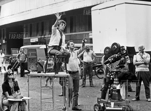 Lina Wertmüller sul set del film Tutto a posto e niente in ordine, 1974