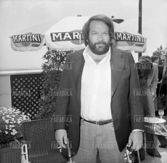 Bud Spencer alla festa della Titanus, Terrazza Martini, Milano, 1975