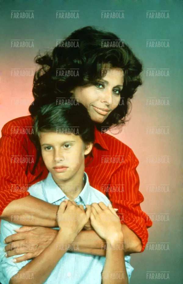 Sophia Loren con il figlio Edoardo Ponti, Hollywood, 1984