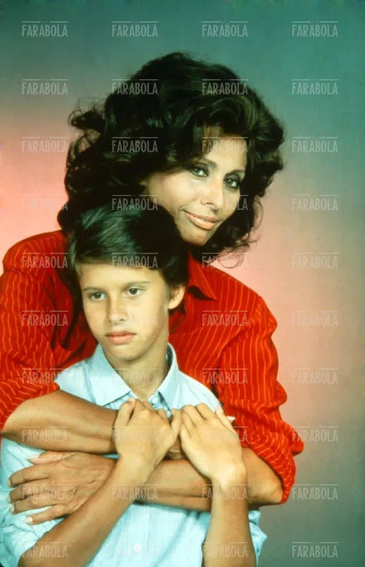 Sophia Loren con il figlio Edoardo Ponti, Hollywood, 1984