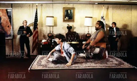 Luca Venantini e Bud Spencer, film Superfantagenio, 1986