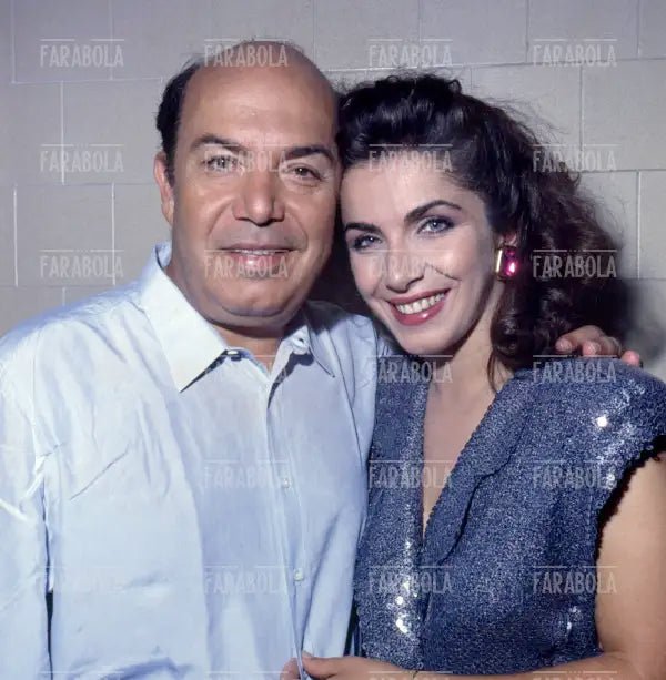 Lino Banfi con la figlia Rosanna, Saint-Vincent, 1987