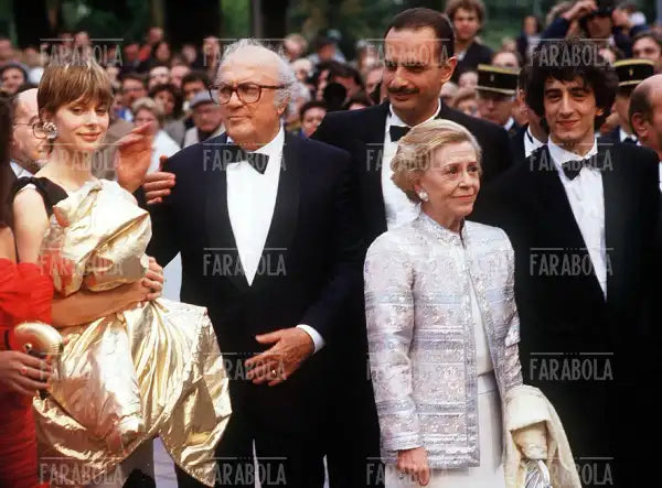 Federico FelliniåNastassia Kinski, Federico Fellini, Giulietta Masina, Ibraim Moussa e Sergio Rubini, Festival di Cannes, 1993