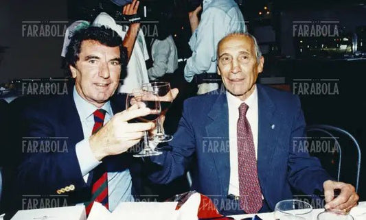 Dino Zoff ed Enzo Bearzot brindano, festa per i 70 anni di Bearzot, 1997
