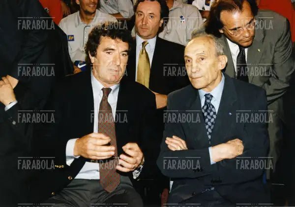 Dino Zoff ed Enzo Bearzot, Veltroni in visita alla Nazionale, Coverciano, 1998