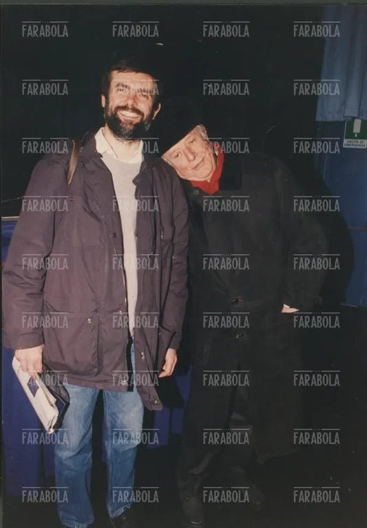 Jacopo Fo con il padre Dario Fo, Spettacolo al Teatro Ciak, Milano, 1999