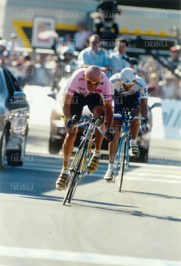 Marco Pantani raggiunge José María Jiménez alla cronometro di Ancona, Giro d'Italia, 1999
