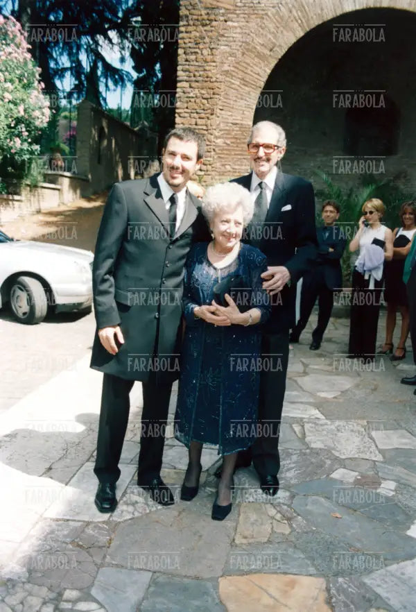 Giampiero Ingrassia con i genitori Ciccio Ingrassia e Rosaria Calì, Matrimonio di Giampiero Ingrassia, Roma, 1999