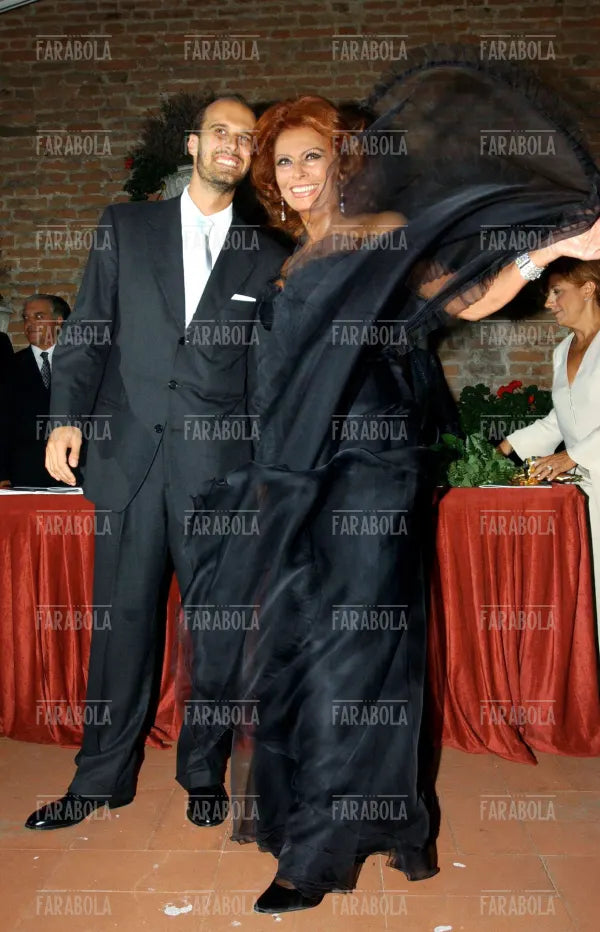 Sophia Loren e il figlio Edoardo Ponti, Premio Bianchi, Mostra del cinema di Venezia, Venezia, 2002