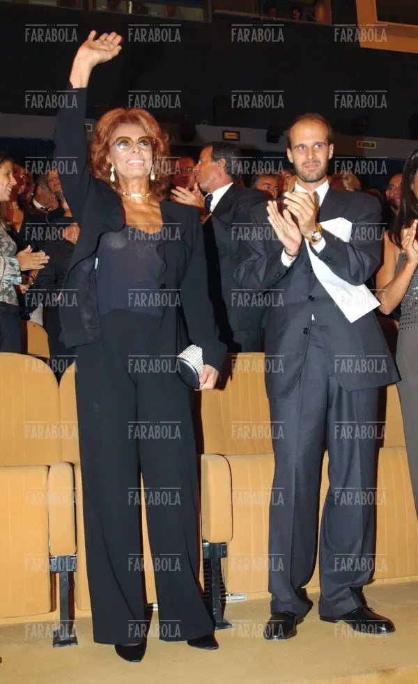 Sophia Loren e il figlio Edoardo Ponti, Mostra del cinema di Venezia, Venezia, 2002