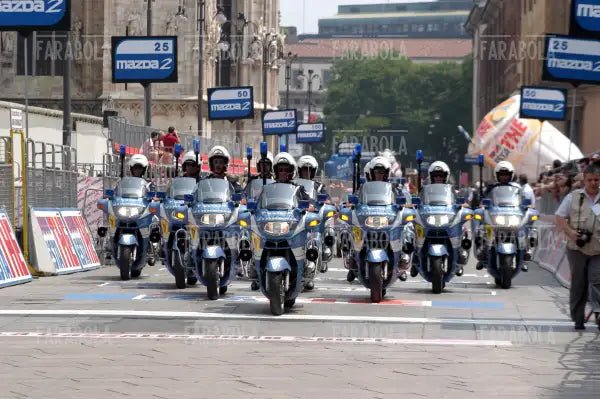 Polizia Municipale, cronometro all'Idroscalo, Giro d'Italia, Milano, 2003