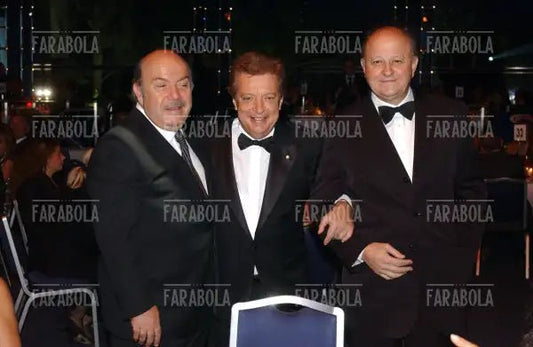 Lino Banfi, Vittorio Cecchi Gori e Massimo Boldi, Festival della Commedia, Montecarlo, 2003