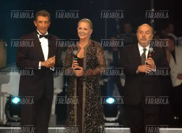 Ezio Greggio, Virna Lisi e Lino Banfi, Festival della Commedia, Montecarlo, 2003