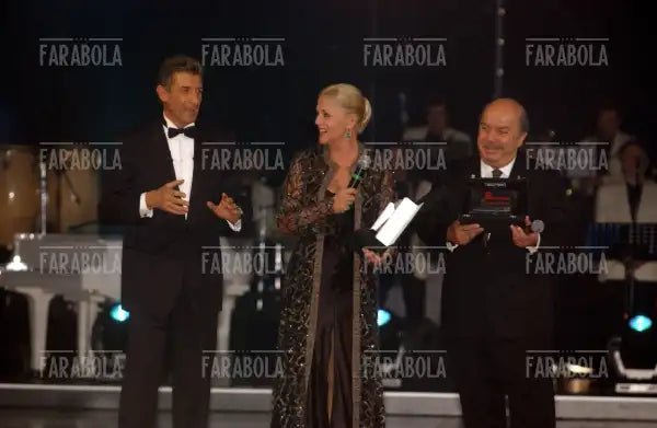 Ezio Greggio, Virna Lisi e Lino Banfi, Festival della Commedia, Montecarlo, 2003