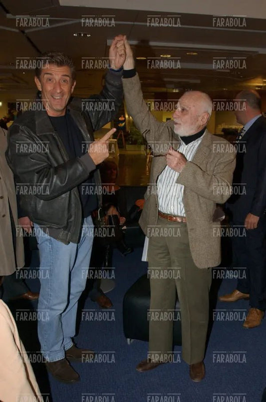Ezio Greggio e Mario Monicelli, Festival della Commedia, Montecarlo, 2003
