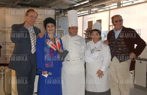I cuochi con Michele Mirabella, Marisa Laurito e Renzo Arbore, Cucina Live Show, Macef, Milano, 2004