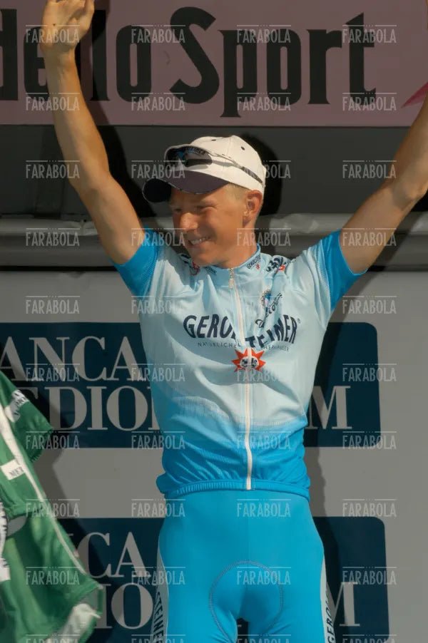 Fabian Wegmann maglia verde, arrivo del Giro d'Italia, Milano, 2004