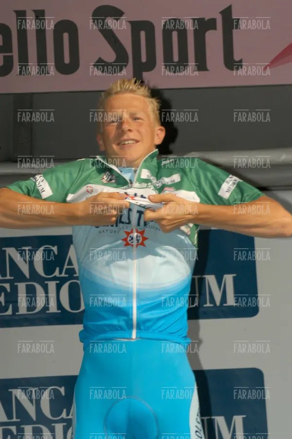 Fabian Wegmann maglia verde, arrivo del Giro d'Italia, Milano, 2004