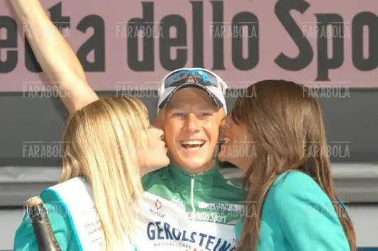 Fabian Wegmann maglia verde, arrivo del Giro d'Italia, Milano, 2004