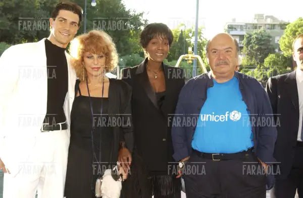 Roberto Bolle, Simona Marchini, Amii Stewart e Lino Banfi, Mostra del Cinema di Venezia, 2004