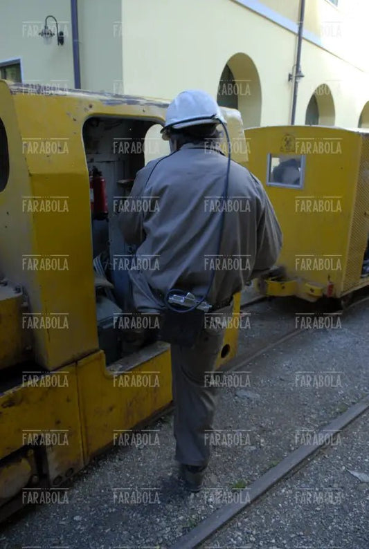 Il minatore alla guida del trenino, Miniera Marzoli, Pezzaze, 2006