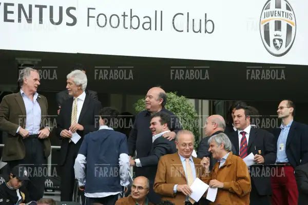 Giovanni Cobolli Gigli, Lino Banfi e Franco Neri in tribuna, Juventus-Genoa, Torino, 2007